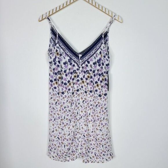 LULUS Dress Womens Small White Floral Wandering Whimsy Button-Up Mini Dress NWT - Picture 2 of 11